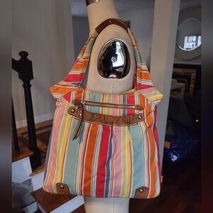 Fossil Multicolor Striped Hobo Bag